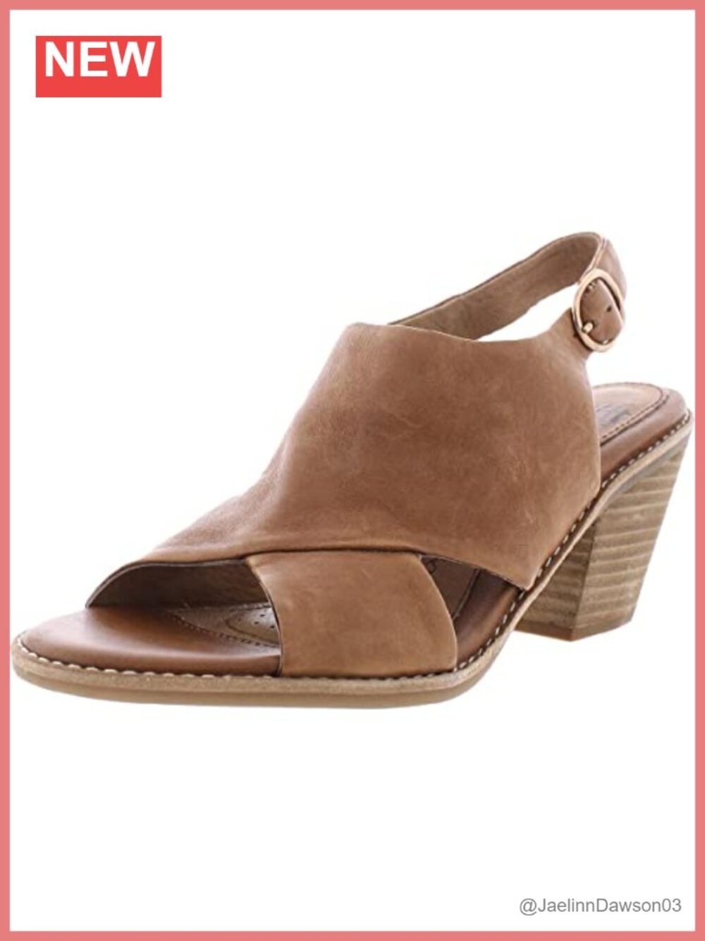 Söfft Mendi Women's Leather Slingback Wedge Sandals Block Heel Cutout